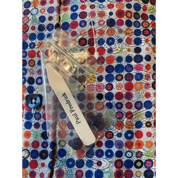 Paul Fredrick NWT Button Up Shirt Geometric Print Multicolor Sz LT Long Sleeves - Picture 9 of 10